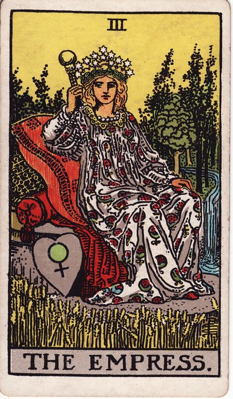 女帝（The Empress）のカード画像。ライダー版タロット