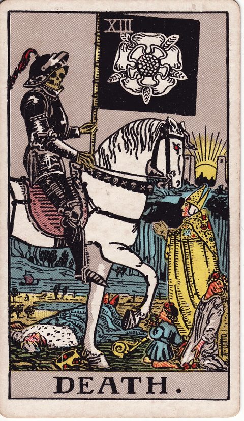 死神（Death）のカード画像。ライダー版タロット